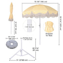 Yescom 6ft Fringe Patio Beach Umbrella with Weighted Base