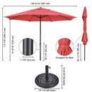 Yescom 13ft 8-Rib Outdoor Patio Umbrella with Base