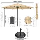 Yescom 13ft 8-Rib Outdoor Patio Umbrella with Base
