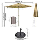 Yescom 9ft 8-Rib Patio Tilt Market Umbrella w/ 200gsm Canopy