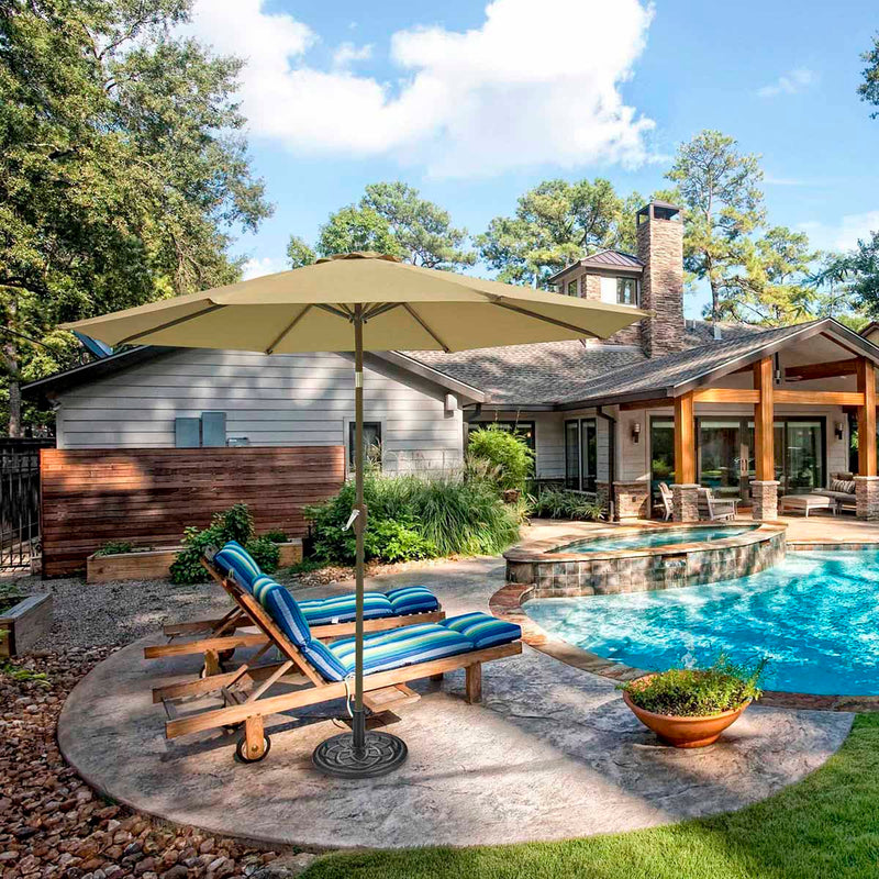 Yescom 9ft 8-Rib Patio Tilt Market Umbrella w/ 200gsm Canopy