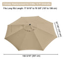 Yescom 13' Outdoor Market Umbrella Replacement Canopy 8-Rib
