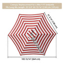 Yescom 9' 6-Rib Outdoor Patio Umbrella Replacement Canopy Multiple Colors by yescomusa