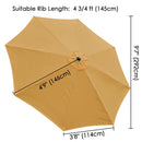 Yescom 10' Outdoor Market Umbrella Replacement Canopy