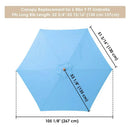 Yescom 9' 6-Rib Outdoor Patio Umbrella Replacement Canopy Multiple Colors by yescomusa