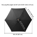 Yescom 9' 6-Rib Outdoor Patio Umbrella Replacement Canopy Multiple Colors
