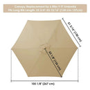 Yescom 9' 6-Rib Outdoor Patio Umbrella Replacement Canopy Multiple Colors by yescomusa