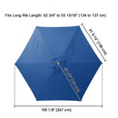 Yescom 9' 6-Rib Outdoor Patio Umbrella Replacement Canopy Multiple Colors