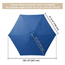 Yescom 9' 6-Rib Outdoor Patio Umbrella Replacement Canopy Multiple Colors by yescomusa