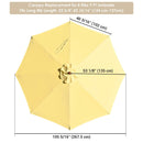 Yescom 9' 8-Rib Outdoor Market Umbrella Replacement Canopy