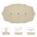 Yescom Umbrella Replacement Canopy 15x9ft 12-Rib Rectangle