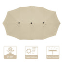 Yescom Umbrella Replacement Canopy 15x9ft 12-Rib Rectangle