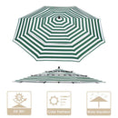 Yescom 10' Outdoor Patio Umbrella Replacement Canopy 3-Tiered 8-Rib