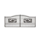 [07X20FT] Heavy-Duty Deer Motif Style Bi-Parting Galvanized Steel Driveway Entrance Gate (SAK68731)