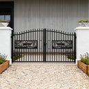 [07X20FT] Heavy-Duty Deer Motif Style Bi-Parting Galvanized Steel Driveway Entrance Gate (SAK68731) by SAKSBY WHOLESALE