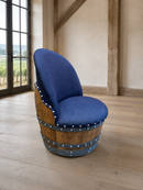 Whiskey & Wine Barrel Steel-Leg Table Set — 3 Chairs, Modern Build