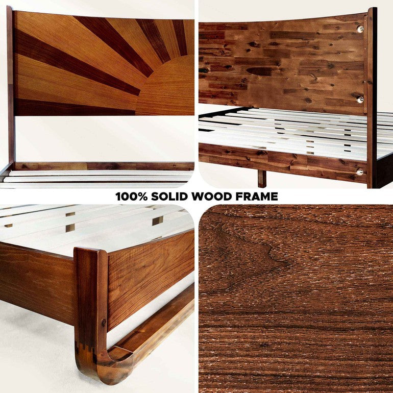 Rorns Sunset Platform Bed Frame With Headboard for Ultimate Bedroom Style