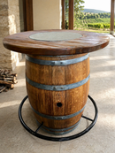 Whiskey & Wine Barrel Foot Rail — Solid Oak Staves, Fits 53–59 Gal Barrels