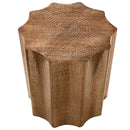 Drum Accent Side Table, Stylish Scalloped Design