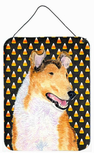 Collie Smooth Candy Corn Halloween Portrait Wall or Door Hanging Prints