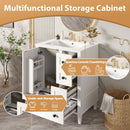 Bathroom Vanity With Integrated Basin, Soft Close Drawers, Door Mounted Double Layer Shelf