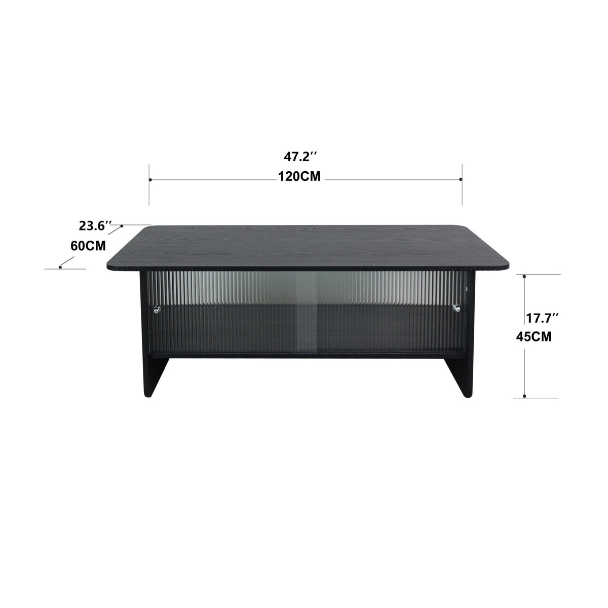 Rectangular Coffee Table With Sliding Door Storage Center, photo 3 of 22