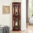 Corner Curio Cabinet With Lights, Adjustable Tempered Glass Shelves, Mirrored Back, Display Cabinet (E26 Light Bulb Not Included) by HouseOfZazla