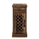 Narrow End Table With Drawer & Cabinet, Nightstand For Small Spaces - Brown by HouseOfZazla