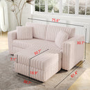 75.6" Soft Modular 2-Person Sofa with Hydraulic Lift