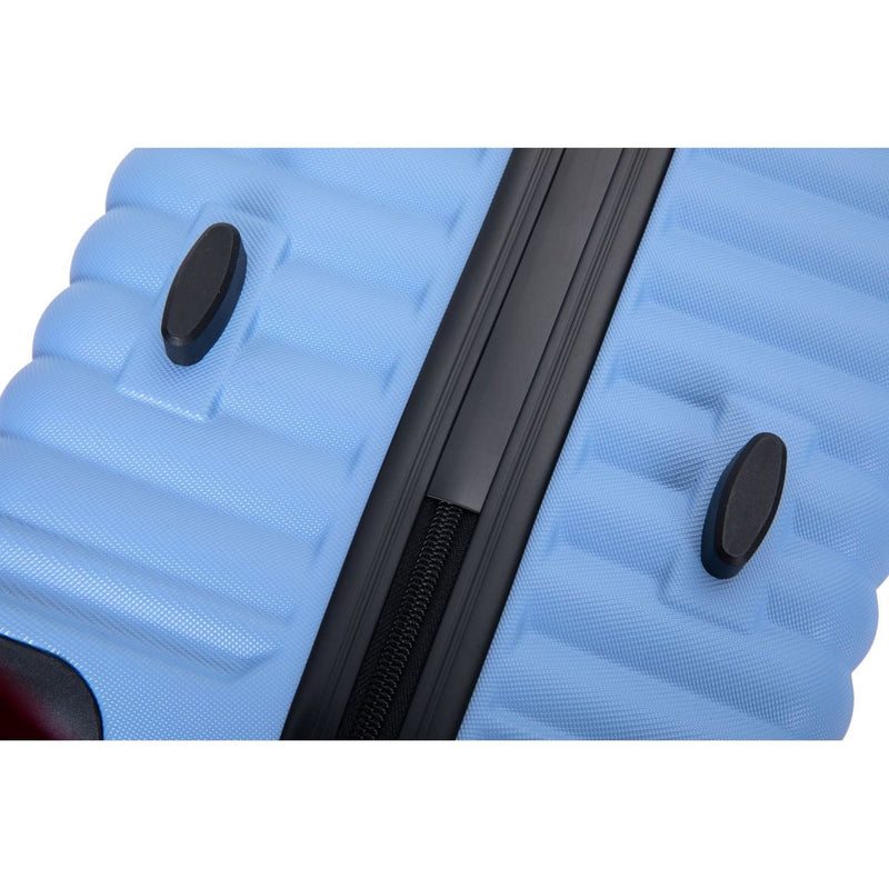 3 Piece Luggage Sets ABS Lightweight Suitcase with Two Hooks, Spinner Wheels, TSA Lock, (20/24/28) LIGHT BLUE