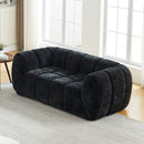 Quilted Cloud Sofa With Rounded Armrests And Piano Key Backrest Design by HouseOfZazla