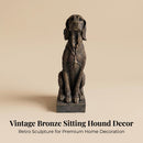 Vintage Bronze Sitting Hound Dog Statue