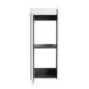 Modern Wall Mounted Bathroom Vanity With Resin Sink And Side Cabinet - Brown Ebony