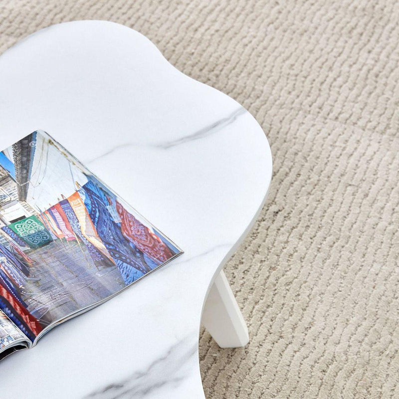 Modern minimalist white table top. Cloud shape gives you a new experience, computer desk. The game table. Suitable for dining and living rooms.