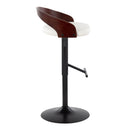 Grotto - Contemporary Adjustable Barstool With Swivel & Straight T Footrest (Set of 2) by HouseOfZazla