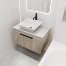30" Modern Design Float Bathroom Vanity With Ceramic Basin Set, Wall Mounted White Oak Vanity With Soft Close Door, KD-PackingD-Packing Pieces