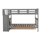 Stairway Bunk Bed With Storage And Guard Rail For Bedroom by Unique Piece Furniture