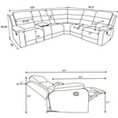 Aaron - 3 Piece Upholstered Sectional - Smoke