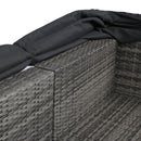 7-Piece Patio Furniture Set w/Retractable Canopy Wicker Rattan Sectional Sofa Set Patio Furniture with Washable Cushions for Lawn, Garden, Backyard, Poolside Grey wicker + Black Cushion