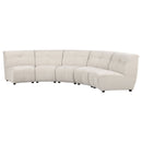 Oliver - 5 Piece Upholstered Sectional Sofa With Curved Silhouette - Ivory by HouseOfZazla