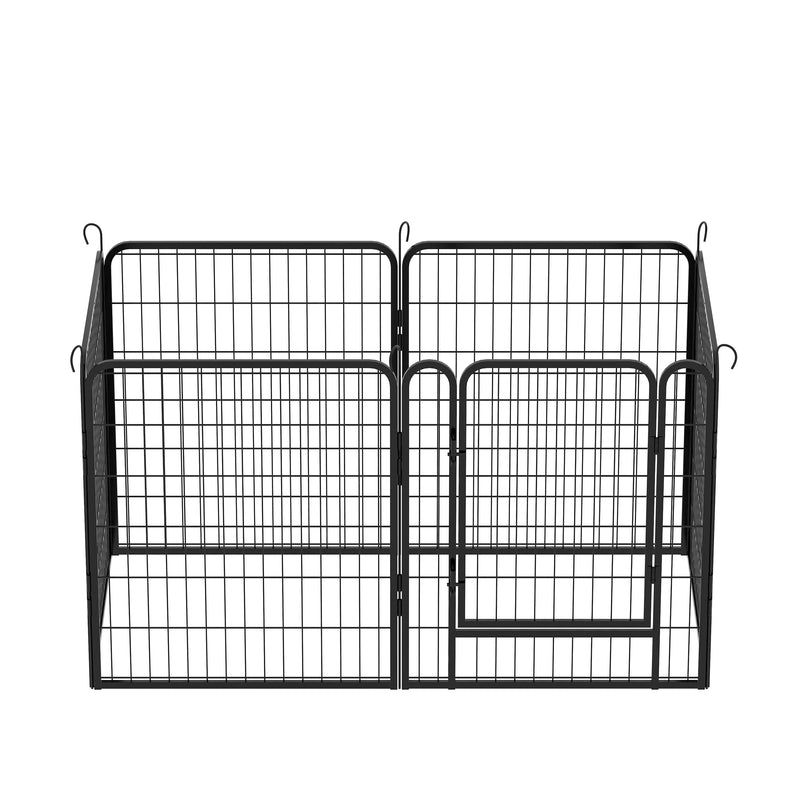 6 Panels Heavy-Duty Metal Playpen with Door, 31.7' H Dog Fence Pet Exercise Pen for Outdoor, Indoor