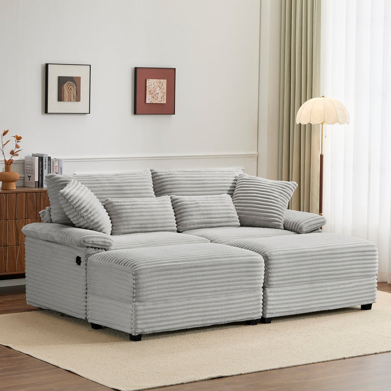 Double Chaise Lounge Set with Reversible Ottoman, photo 5 of 10
