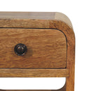Solid Wood Extra Mini Oak-ish Curve Lower Bedside Table