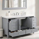 Bathroom Vanity With Separate Sink, Soft Close Doors And 4 Drawers
