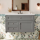 36" Wall Mounted Bathroom Vanity with Ceramic Sink and Storage by HouseOfZazla
