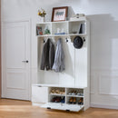 49.6" 5-in-1 Hall Tree with Bench, Shoe Storage & Cabinets by HouseOfZazla