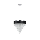 18-inch Modern Crystal Chandelier with Black Velvet Shade