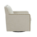 Tolland - Swivel Accent Chair With Antique Brass Nailhead Trim - Beige by HouseOfZazla