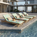Light Teak Acacia Wood Chaise Lounge Set
