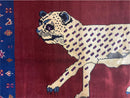5 X 7 Handmade Zagros Wool Rug Snow White Panther Maroon Blue Organic Dyes